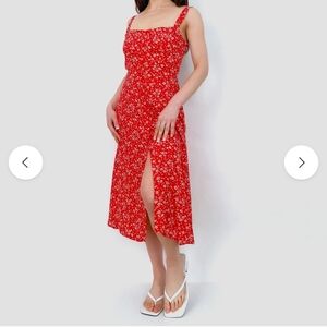 Reformation red viscose dress